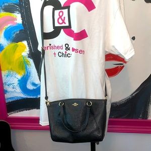 Coach crossbody handbag w/handles-gold embellished